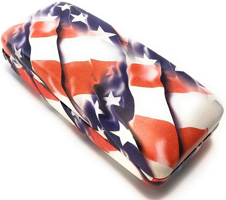 Calabria USA American Flag Hard Shell Eyeglass Case for Reading & Sun Glasses