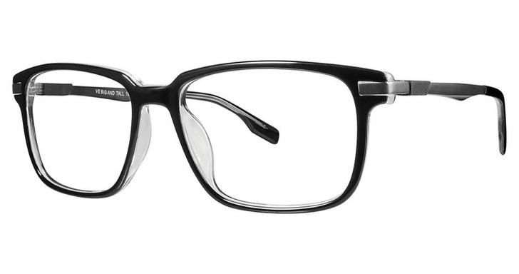 Big and Tall 18 Designer Prescription Eye Glasses in Black Crystal 57 mm :: Rx Single Vision
