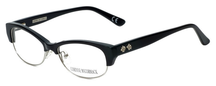 Corinne McCormack Designer Blue Light Block Reading Glasses Delancey Black 53mm