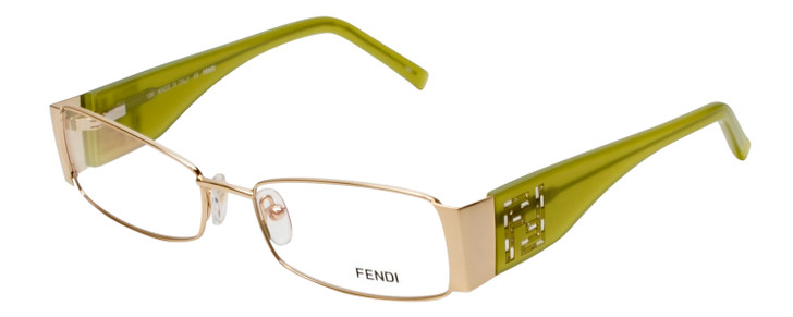 Fendi Designer Blue Light Blocking Reading Glasses F923R-714 in Gold Green 52mm