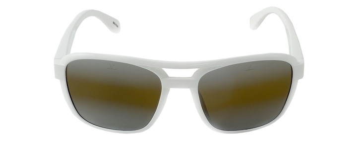 Vuarnet Designer Sunglasses VL1012-0005 White Frame with Brown Tint/Silver Mirro