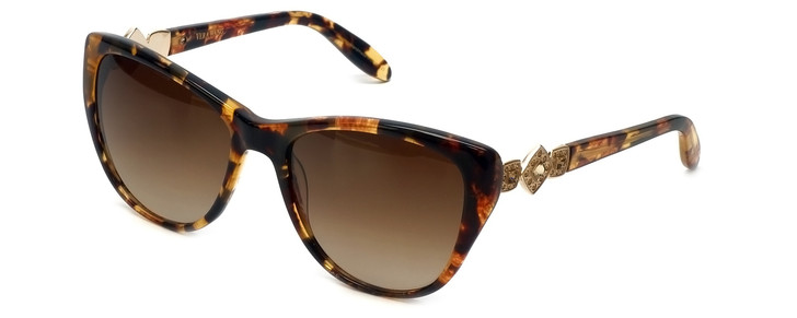 Vera Wang Designer Sunglasses Panna in Gold Tortoise Frame & Brown Gradient Lens