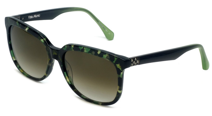 Vera Wang Designer Sunglasses V426 in Fern Frame & Brown Gradient Lens 56mm