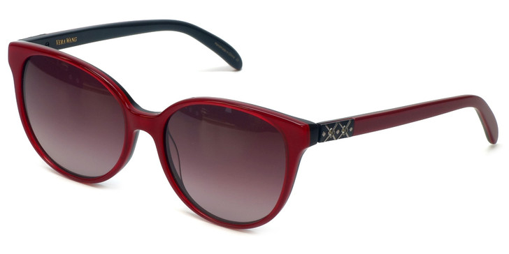 Vera Wang Designer Sunglasses V440 in Red Frame & Grey Gradient Lens 53mm