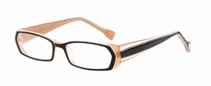 Ink Designer Blue Light Blocking Eyeglasses Duotone Brown Multi Layered Crystal