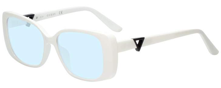 Guess GU7631-21B-53mm Ladies Progressive Blue Light Blocking Eyeglasses in White