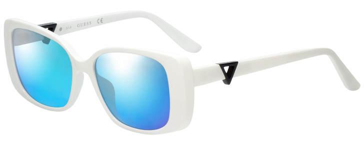 Guess GU7631-21B-53mm Ladies Polarized Sunglass Choose Lens Color Butterfly White