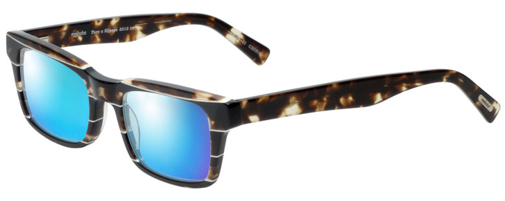 Eyebobs Fare N Square Polarized Sunglass Brown Tortoise Marble White Stripe 51mm