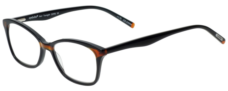 Eyebobs Not Tonight Ladies Cateye Black Tortoise Gold Crystal 51mm Eyeglasses Rx