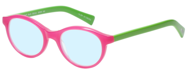 Eyebobs Soft Kitty Ladies Progressive Blue Light Block Glasses Pink Green 48 mm
