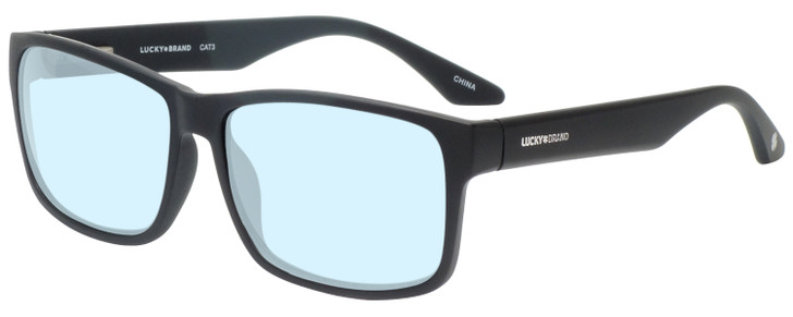 Lucky Brand Redondo Blue Light Block Designer Eyeglasses Square Matte Black 58mm