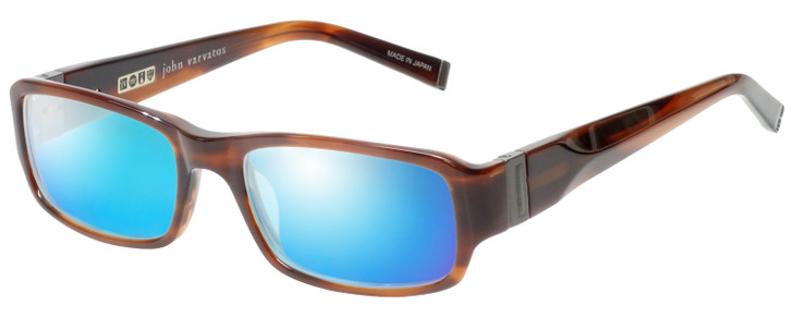 John Varvatos V341 Polarized Sunglasses Choose Lens Color Brown Horn Crystal 53