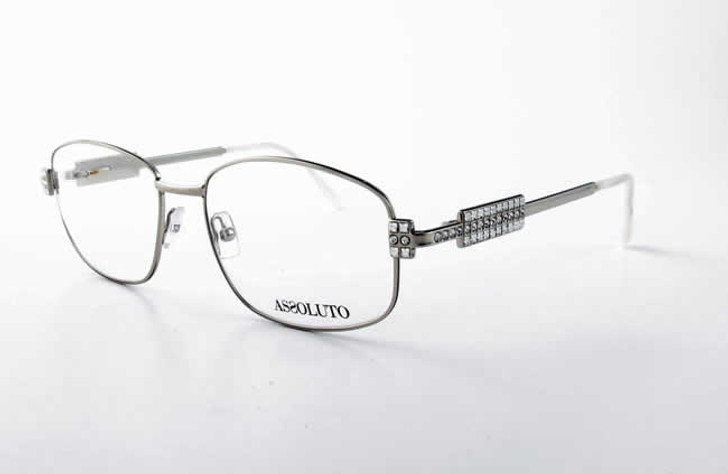 Assoluto EU57 Designer Eyeglasses in Silver White :: Custom Left & Right Lens