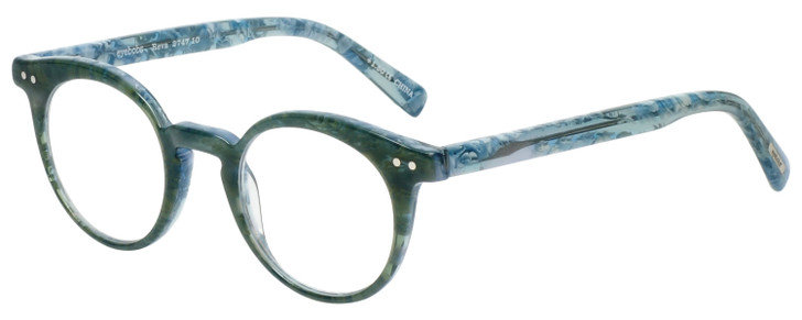 Eyebobs Reva 2747-10 Unisex Cateye Designer Reading Glasses Green Blue Marble 45
