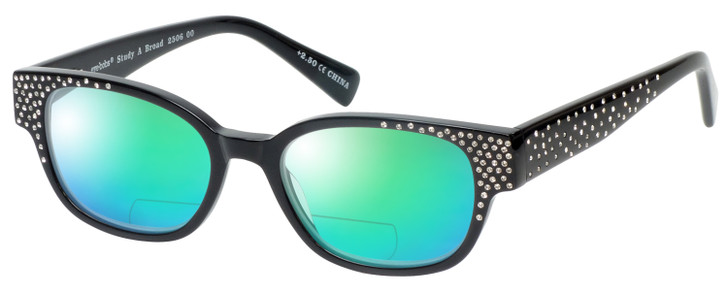 Eyebobs Study A Broad 2506-00 Polarized Bi-Focal Sunglasses Black Crystal 49 mm