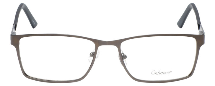 Front View of Enhance EN4064 Designer Reading Eye Glasses with Custom Cut Powered Lenses in Matte Tortoise Havana Brown Gold Mens Retro Full Rim Acetate 58 mm