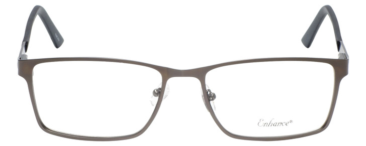 Front View of Enhance EN4064 Designer Bi-Focal Prescription Rx Eyeglasses in Matte Tortoise Havana Brown Gold Mens Retro Full Rim Acetate 58 mm