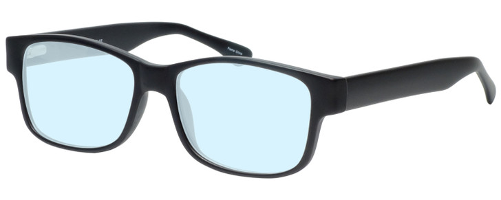 Profile View of Enhance EN4075 Designer Progressive Lens Blue Light Blocking Eyeglasses in Matte Black Mens Classic Full Rim Acetate 60 mm