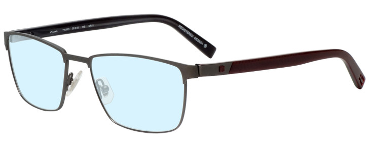 OGA 10038O-GR11 Progressive Blue Light Eyeglasses Gun Metal Silver Burgundy 56mm