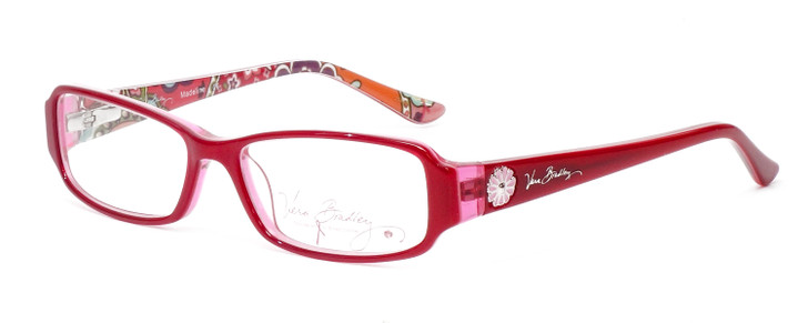 Vera Bradley Madeline Women Rectangle Designer Reading Glasses Red Pink Swirl 50