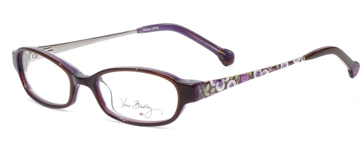 Vera Bradley KID'S Melissa Oval Purple Brown Plum Petals Eyeglasses 46 mm Custom