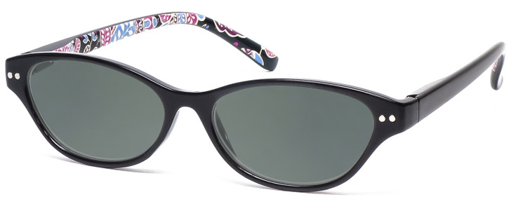 Vera Bradley Adalynn Polarized Sunglass Cateye Black Pink Blue Alpine Floral 49mm