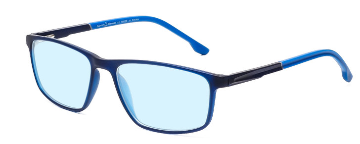 Profile View of Santini Mavaldi  Designer Blue Light Blocking Eyeglasses in Matte Blue Unisex Classic Full Rim Acetate 55 mm