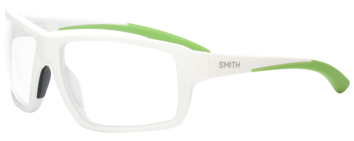 Profile View of Smith Optics HOOKSHOT Designer Bi-Focal Prescription Rx Eyeglasses in Matte White Mens Classic Full Rim Acetate 62 mm