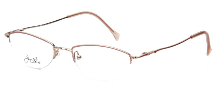 Profile View of Joan Collins JC9635-GRO Cateye.5-Rimless Designer Reading Glasses Rose Gold 50mm