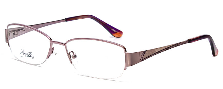 Profile View of Joan Collins JC9772-LIL Semi-Rimless Designer Reading Glasses Lilac Purple 53 mm