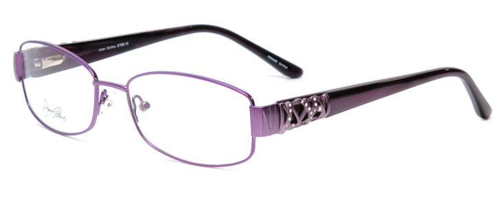 Joan Collins JC9798-PUR Women Square Purple Crystals 54mm Bi-Focal Rx Eyeglasses