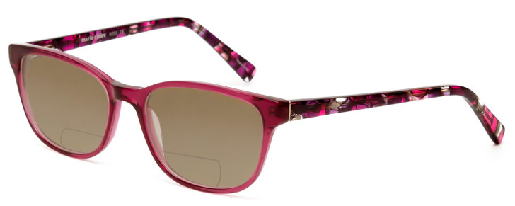 Marie Claire MC6203-PLU Polarized Bi-Focal Sunglass Plum Purple Crystal Pink 51mm