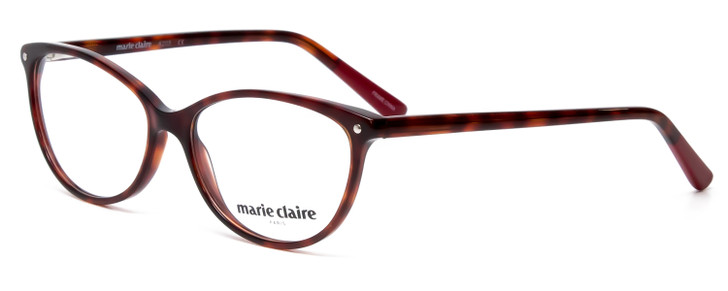 Profile View of Marie Claire MC6205-TOR Designer Single Vision Prescription Rx Eyeglasses in Tortoise Havana Brown Gold Ladies Cateye Full Rim Acetate 54 mm