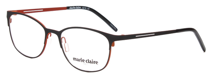 Profile View of Marie Claire MC6216-BOG Women Classic Designer Reading Glasses Black Orange 51mm