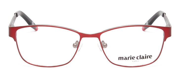 Front View of Marie Claire MC6239-BUR Designer Single Vision Prescription Rx Eyeglasses in Burgundy Red Black Ladies Classic Full Rim Stainless Steel 49 mm