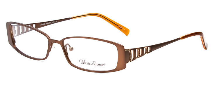 Profile View of Valerie Spencer VS9194-BRN Ladies Rectangle Designer Reading Glasses Brown 54 mm