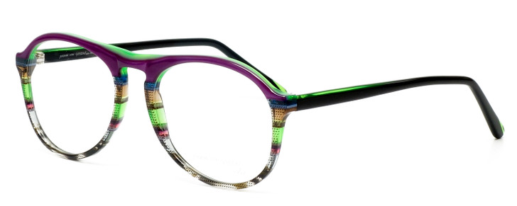 Johann Von Goisern Blue Light Blocking Designer Eyeglasses Purple Green Crystal
