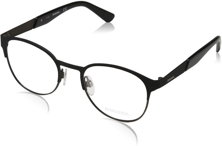 Diesel DL5236-002 Unisex Designer Blue Light Block Eyeglasses Round Black 49 mm