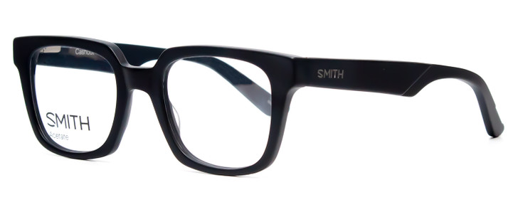 Profile View of Smith CASHOUT Unisex Cateye Full Rim Designer Reading Glasses Gloss Black 49 mm