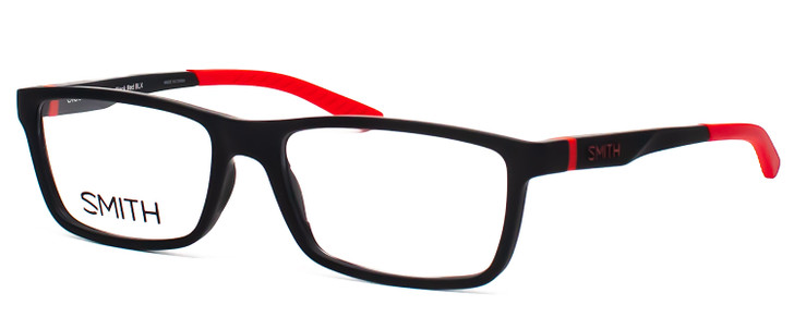 Smith Optic CLOCKWORK Rectangle Designer Reading Glasses in Matte Black Red 55mm