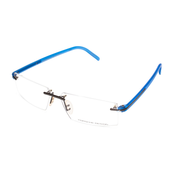 Porsche Design P8153-E-58 mm Rimless Gun Metal & Blue Prescription Eyeglasses Rx