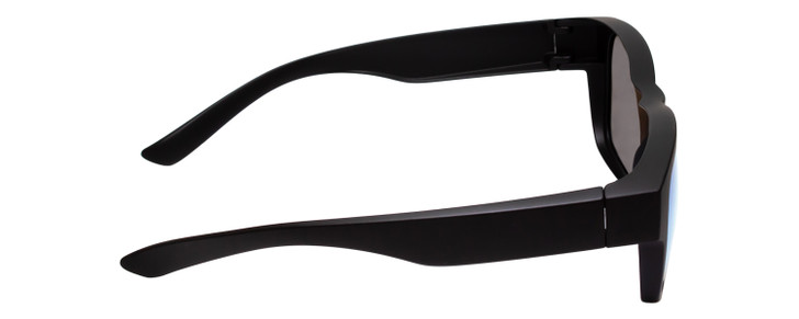 Side View of Calabria 9018-RRV Small/Medium Polarized Fitover Sunglasses MT Black&Blue Mirror
