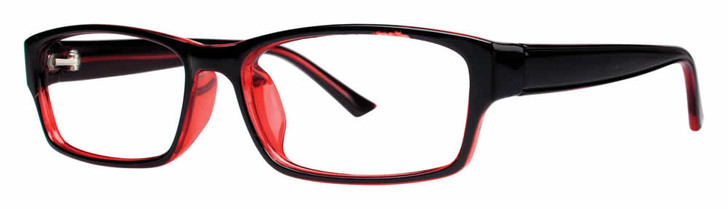 Profile View of Calabria Soho by Vivid 1005 Designer Blue Light Blocking Glasses in Black Red