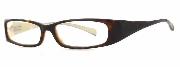 Profile View of Calabria Splash by Vivid 52 Designer Blue Light Blocking Glasses Tortoise Cream