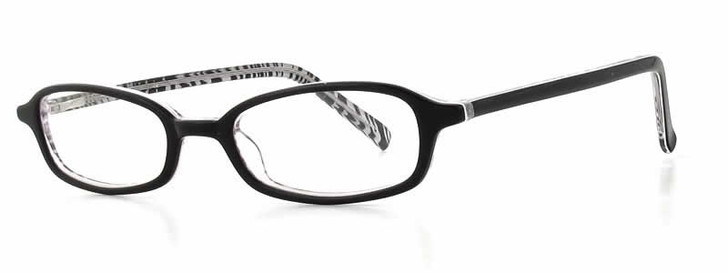 Calabria Vivid 739 Designer Blue Light Blocking Glasses in Black Zebra Oval 46mm