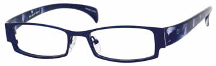 Profile View of Valerie Spencer Designer Blue Light Blocking EyeGlasses 9203 in Navy Unisex 49mm