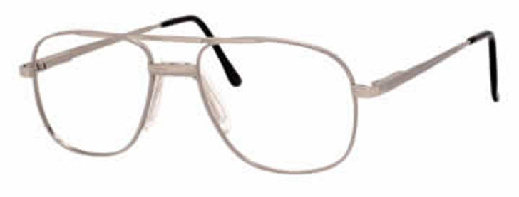 Profile View of Boulevard Boutique Designer Blue Light Block Glasses 3125 in Pewter Aviator 57mm