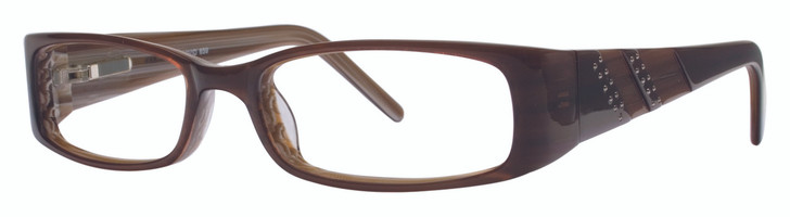 Profile View of Calabria Vivid 659 Designer Blue Light Blocking Eye Glasses in Brown Unisex 52mm