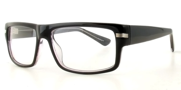 Profile View of Calabria Soho by Vivid 109 Designer Blue Light Blocking Glasses in Black Crystal