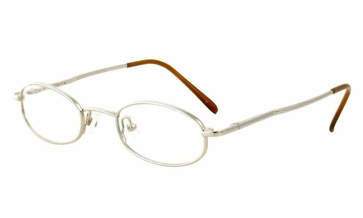 Profile View of Calabria MetaFlex H Shiny Brown 44 mm Designer Blue Light Blocking Glasses Oval